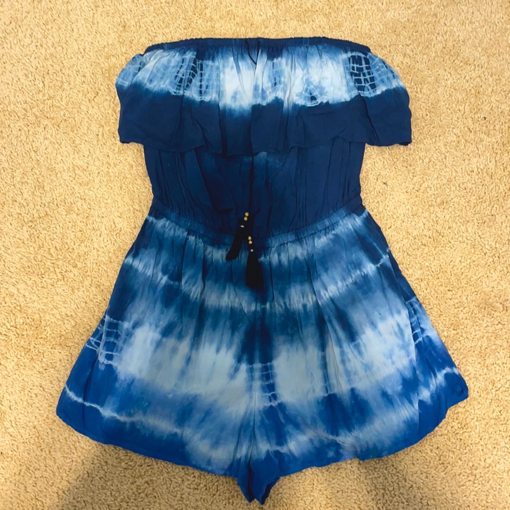 American Eagle Outfitters Blue/White Romper